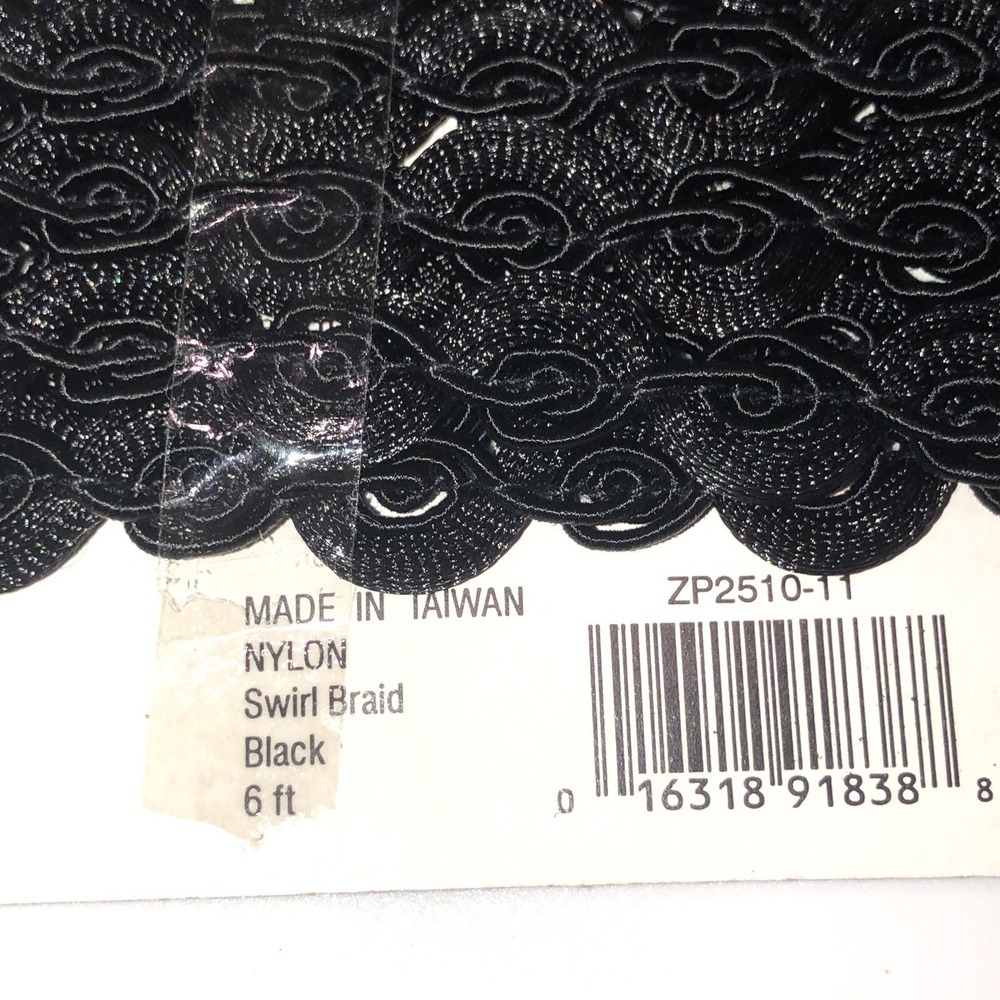 Lot 5 New Decorative Trim Hirschberg Schutz 6 Ft Ea Mauve Gold Black Swirl Braid - Picture 9 of 9